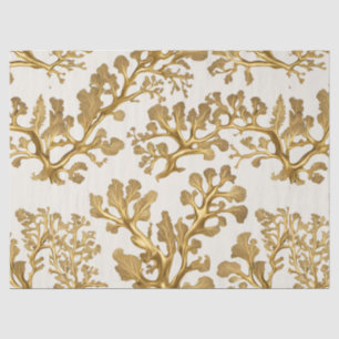 Gold Seaweed on Light Sand Tissue Paper