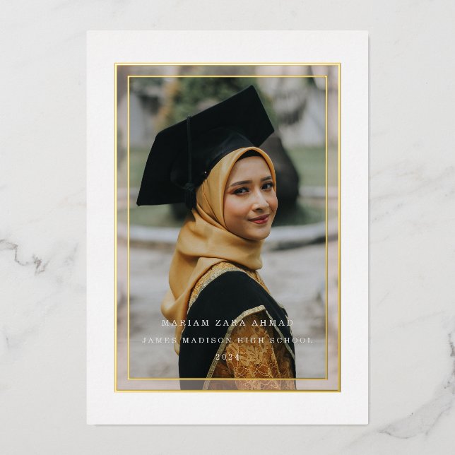 Gold See Thru Border Foil Announcement (Front)