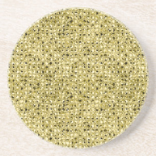 gold sequin effect sandstone drink coasters
