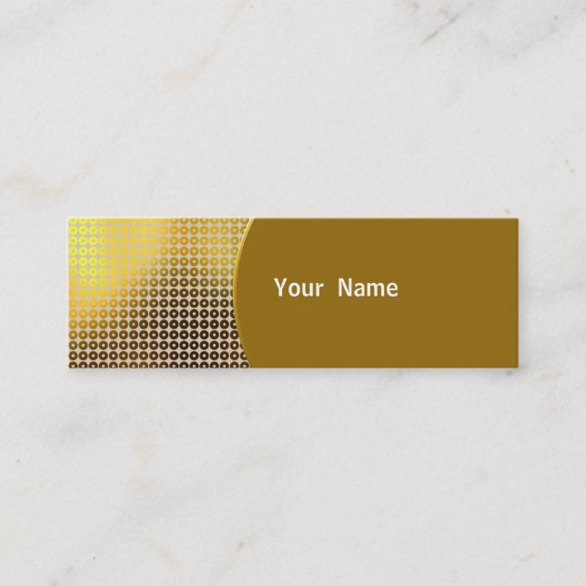 Gold Sequin Mini Business Card (Front)