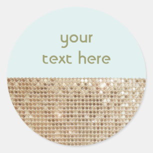 Gold Sequined Customizable Sticker