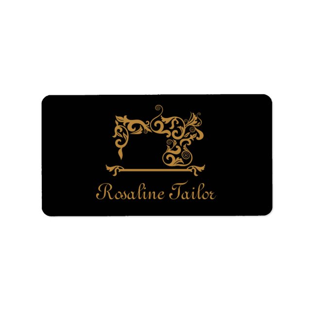 Gold Sewing Machine Logo Label (Front)