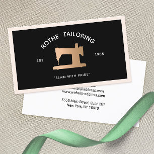 Gold Sewing Machine Tailor or Seamstress Black Calling Card