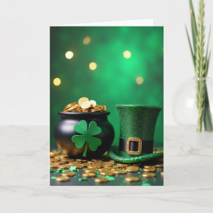 Gold Shamrock Coins Card