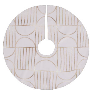 Gold shapes: mid-century modern pattern. brushed polyester tree skirt