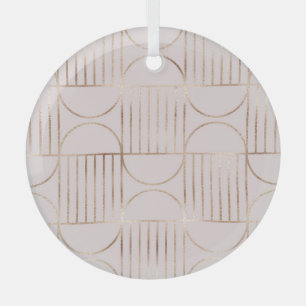 Gold shapes: mid-century modern pattern. glass ornament