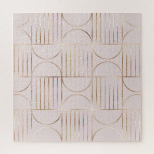 Gold shapes: mid-century modern pattern. jigsaw puzzle