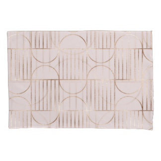 Gold shapes: mid-century modern pattern. pillowcase