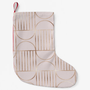 Gold shapes: mid-century modern pattern. small christmas stocking