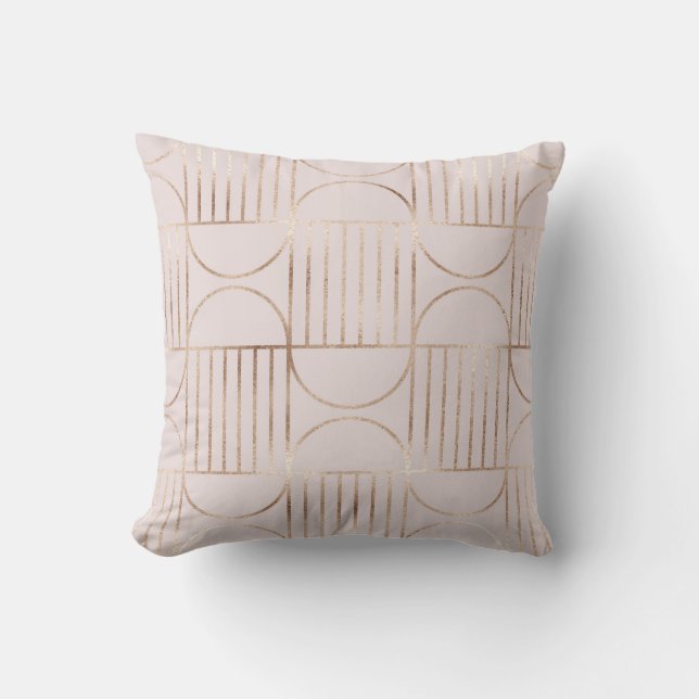 Gold shapes: mid-century modern pattern. throw pillow (Front)