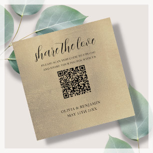 Gold   Share The Love QR Code Enclosure Card