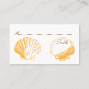 Gold Shells Wedding Reception Seating Cards