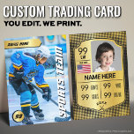 Gold Shield Hockey Trading Card Hockey Player Card<br><div class="desc">Unique Hockey Player Card with a golden design will feature your athletes at their best! This modern sports player card is the perfect gift for a passionate hockey player and makes a great gift for the whole team, or hockey fans. All players, young and old, will love this trading card....</div>