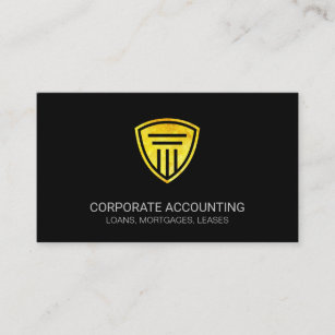 Gold Shield Pillar Icon   Corporate Business Card