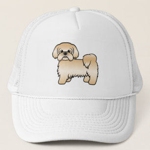 Gold Shih Tzu Cute Cartoon Dog Illustration Trucker Hat