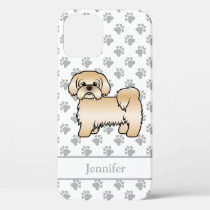 Gold Shih Tzu Cute Cartoon Dog & Name iPhone 12 Pro Case