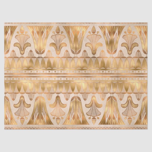 Gold Shimmer Art Deco Decoupage Tissue Paper (Front)