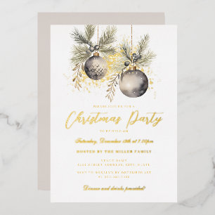 Gold Shimmer Baubles Christmas Party      