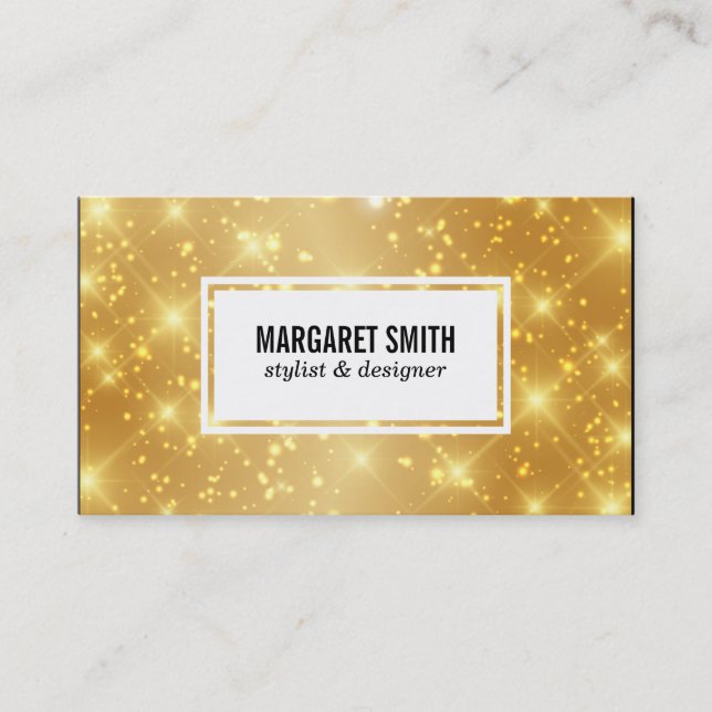 Gold Shimmer Business Card (Front)