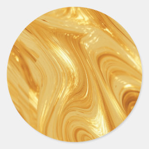 Gold shimmer classic round sticker
