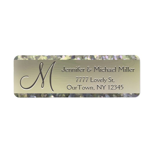 Gold Shimmer Glitter Address Label (Front)