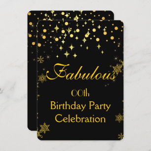 Gold Shimmer Lights Birthday Party Invitation