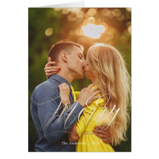 Gold Shimmer Merry Christmas Greeting Card