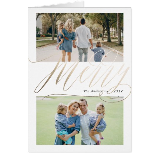 Gold Shimmer Merry Christmas Greeting Card