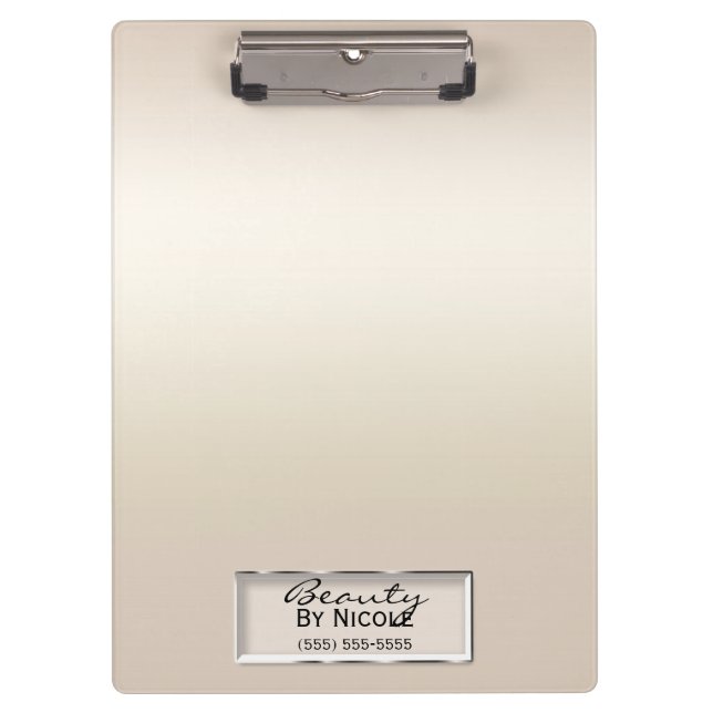 Gold Shimmer Pearl Elegant Chic Glam Personalized Clipboard (Front)