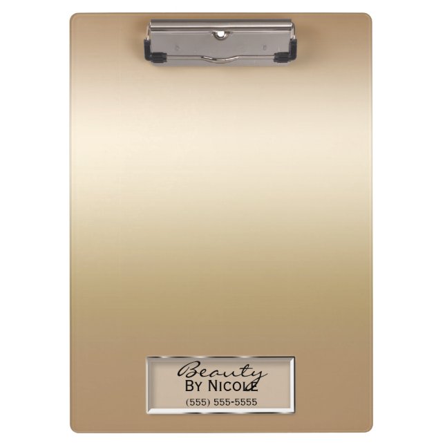 Gold Shimmer Shine Elegant Chic Glam Personalized Clipboard (Front)
