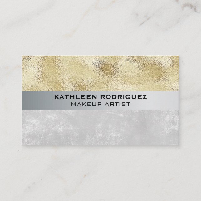 Gold Shimmer | Texture Colour Block Business Card (Front)