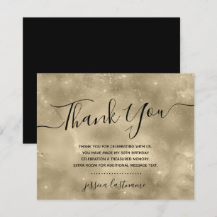Gold Shine Budget Thank You Card