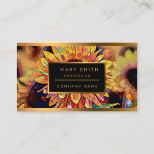 Gold Shine Sunflower Elegant Collection Business Card