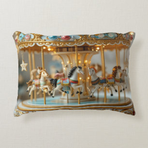 gold shinning carousel  accent pillow