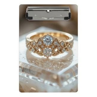 gold shinning diamond ring mini clipboard