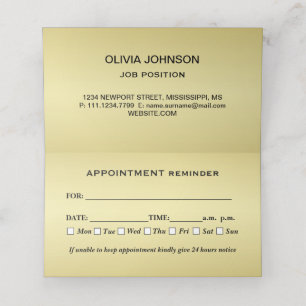 Gold shiny Christmas stars, paws on gold & black Appointment Card