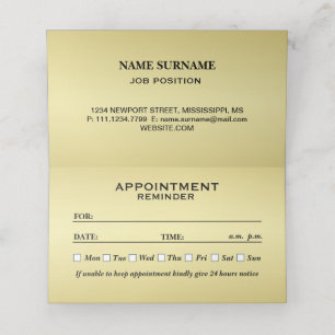Gold Shiny Dog Paw on black background Appointment Card