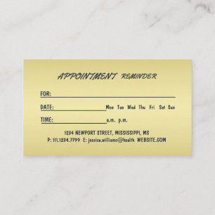 Gold Shiny Dog Paw on black Pet Grooming Service Appointment Card
