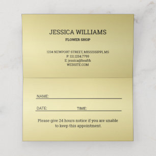 Gold Shiny Flower Monstera Leaves on black Appointment Card