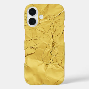 gold shiny foil iPhone 16 case