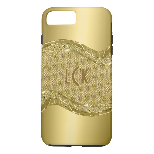 Gold Shiny Look With Faux Diamonds Pattern Case-Mate iPhone Case (Back)