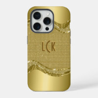 Gold Shiny Look With Faux Diamonds Pattern