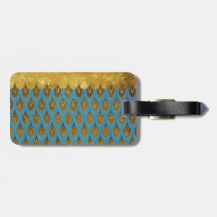 Gold Shiny Princess Mermaid Glitter Scales Luggage Tag