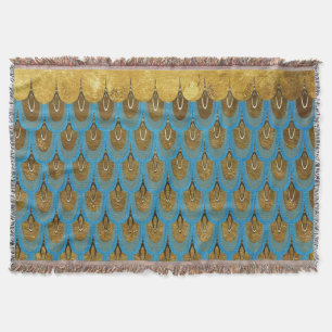 Gold Shiny Princess Mermaid Glitter Scales Throw Blanket