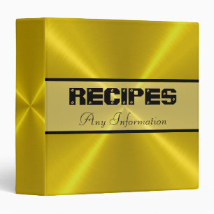 Gold Shiny Stainless Steel Metal 2 Binder