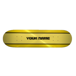 Gold Shiny Stainless Steel Metal Skateboard