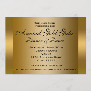 Gold Shiny Ticket Event Dinner Elegant Invitation