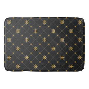 Gold Ship Wheel Bath Mat