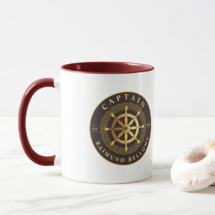 Gold Ship Wheel Mug