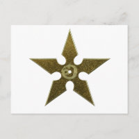 Gold Shuriken with Gold Dragon